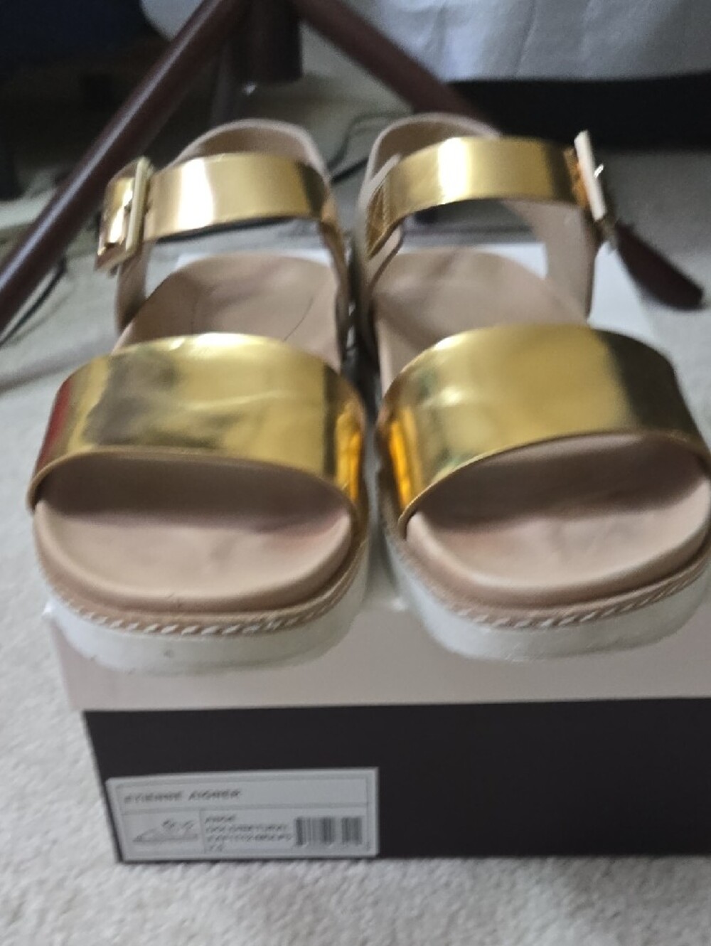 Etienne Aigner Gold Band Sandal - Picture 5 of 9